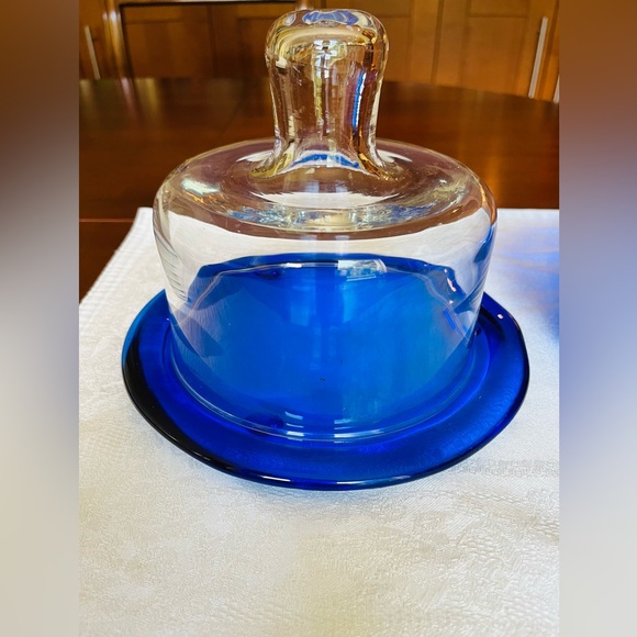 Cobalt blue glass 4 Pc breakfast serving set - Picture 5 of 14